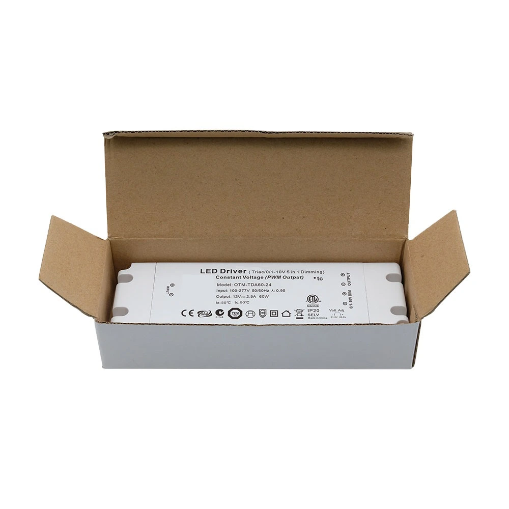 60 Вт постійної напруги Ультратонкий триак світлодіодний драйвер з регулюванням яскравості