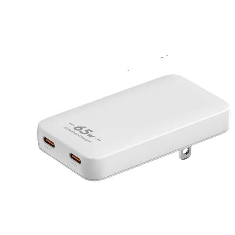 Ультратонкий настінний зарядний пристрій PD65W GaN USB-C, двопортовий адаптер